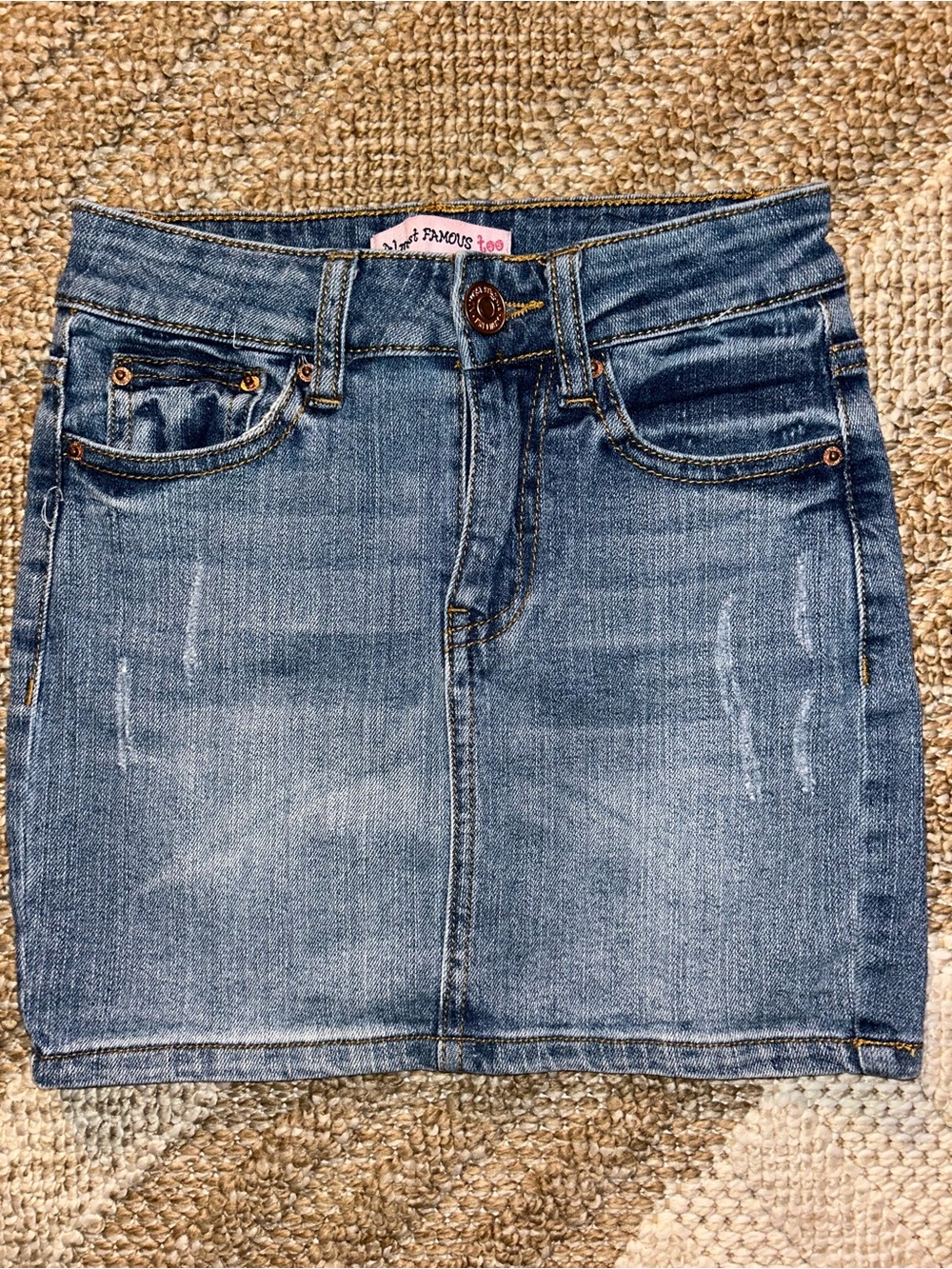 Almost Famous Light Blue Denim Mini Skirt